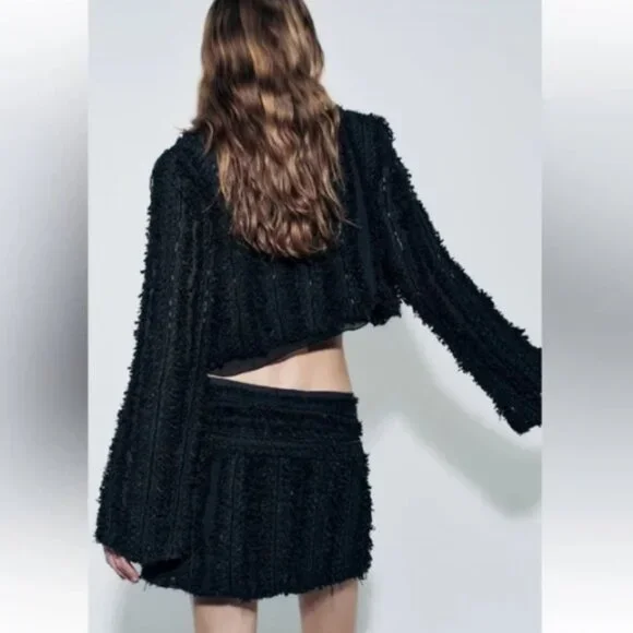 Zara Limited Edition Textured Cropped Jacket, NWT, M - Picture 2 of 16